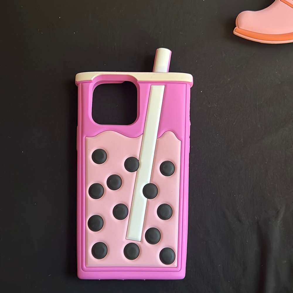 iPhone 14 pro max/ 13 pro max 3d boba silicone phone case
